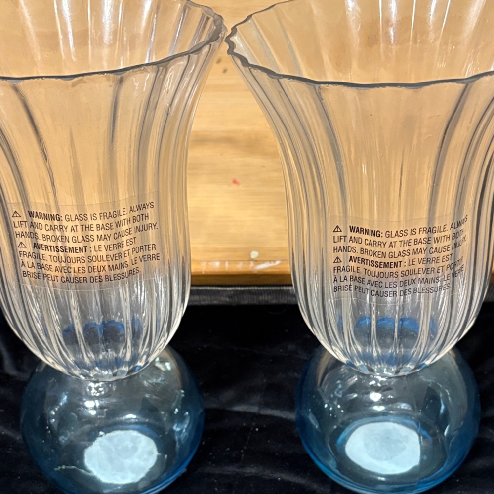 Ashland Glass Vase Set with Blue Base
